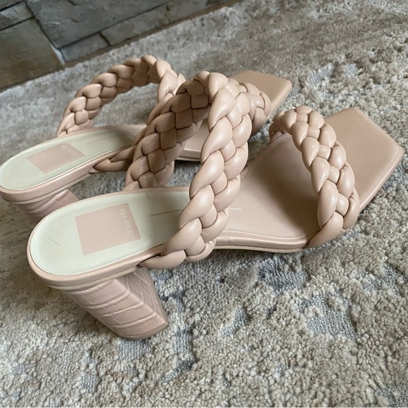 Dolce Vita Pailey Braided Slip On Heeled Sandals Open Toe Leather Pink: 7.5 - Picture 5 of 10